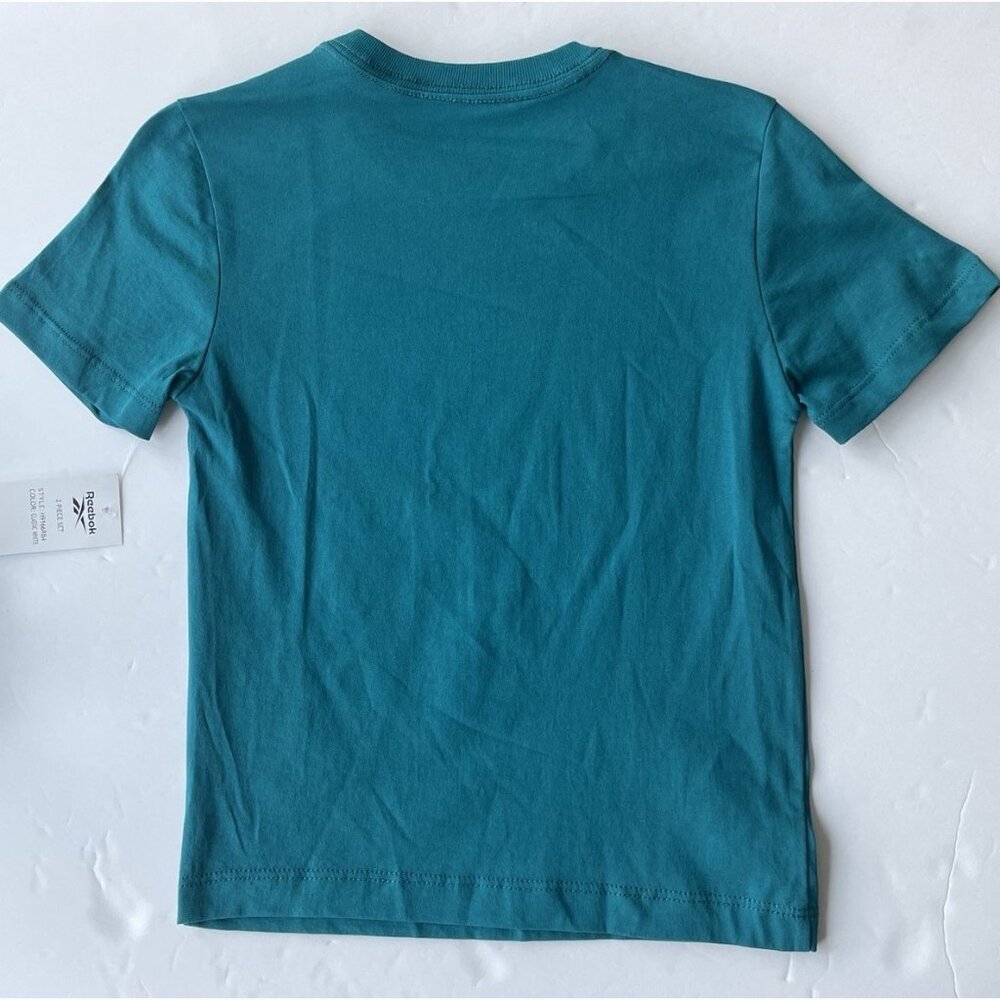 2 Reebok Athletic Boy's Short Sleeve T-shirts Size 5 NWT Blue Gray Logo - Picture 5 of 14